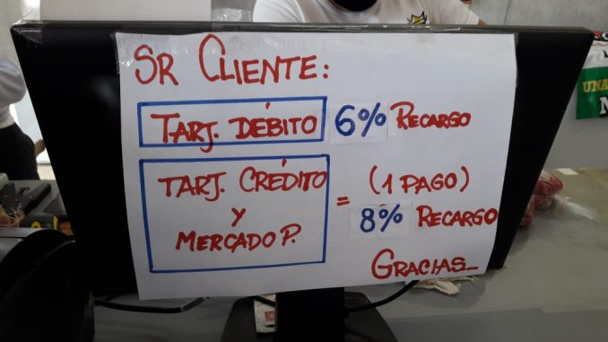 Cartel cobro con recargo